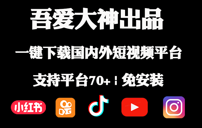 吾爱大神出品！一键下载国内外各大短视频平台，支持平台70+ - i分享-i分享